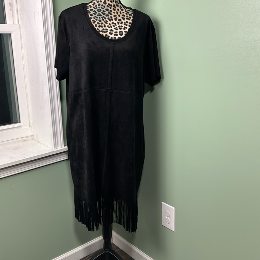 NWOT JOH black fringe dress 3XL